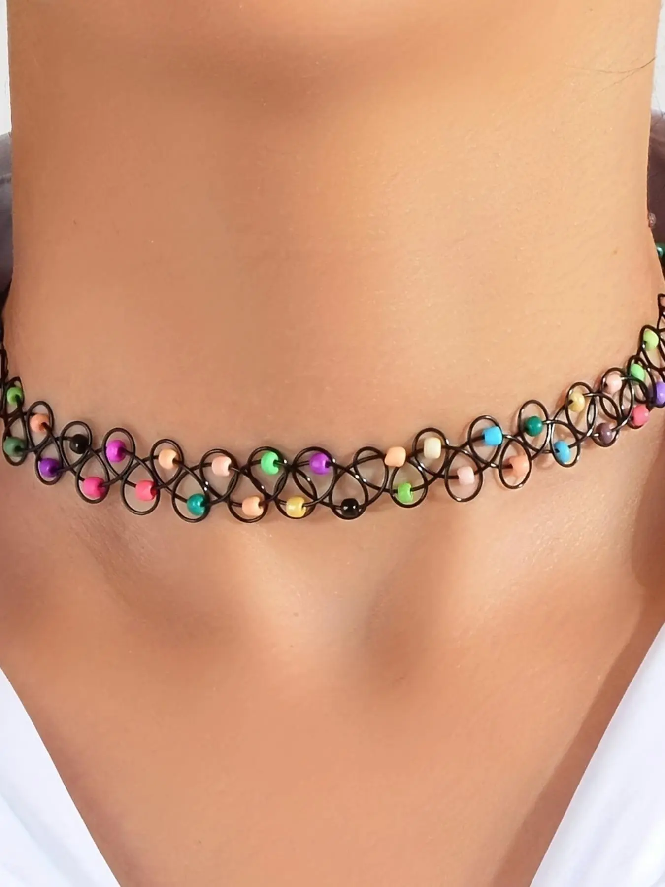 Fashionable Choker Necklace, Dainty Choker Necklace, Casual Elastic Necklace for Party, Daily Clothing Decor, Trendy All-match & Exquisite Jewelry for Gift, Adjustable Choker