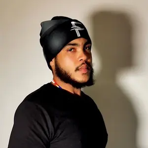 Beanie - Black Knit Hat for Men with Stylish Design and Silk Inside Comfortable and Trendy Accessory