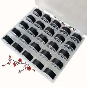 25pcs/Pack Sewing Bobbins Set with Thread, Pre-wound Polyester Threads Black White, Ideal for Domestic Multifunctional Sewing Machines & DIY Cloth Sewing, Sewing Supplies Crafts