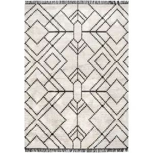 Carlina Modern Geometric Soft Shag Fringe Area Rug Carlina Modern Geometric Soft Shag Fringe Area Rug
