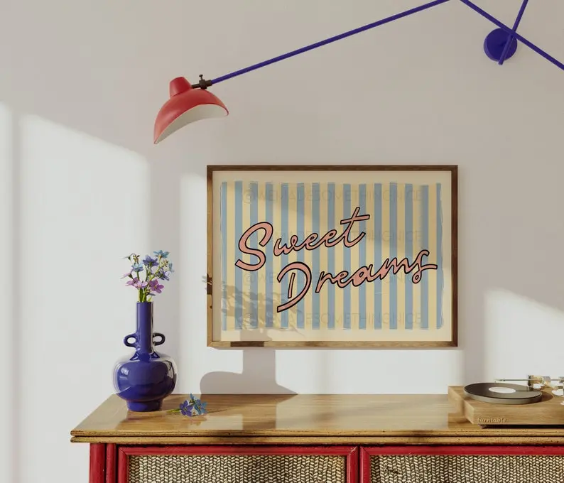 [Unframe Poster] Sweet Dreams Wall Art Print, Bedroom Decor, Typography Poster