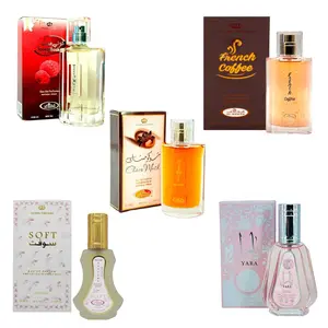 (5pc Bundle Pack) Al-Rehab Choco Musk + French Coffee + Tooty Musk + Soft + Ard Al-Zaafaran Yara 50ml Perfume Spray