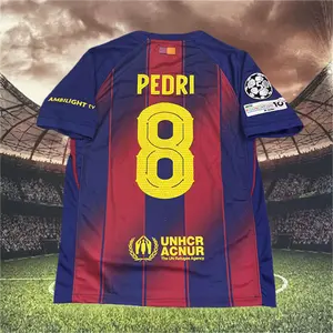 2025 2026 FCB Home Red Blue Pedri 8 Short Sleeve Soccer Jersey
