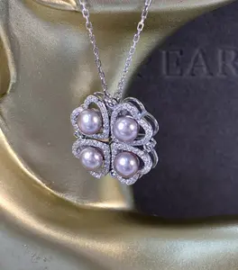 【PN39】Classic Series, S925 Four-Leaf Clover & Magnetic 2 in 1 Heart-Shape Design - Ideal for Daily Wear, Birthdays, Weddings & Gifts