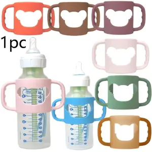 Silicone Bottle Handle with Cartoon Design, 1 Piece Soft and Flexible Feeding Bottle Accessory for Most Neck Bottles, Ideal for Daily Use, Baby Bottle