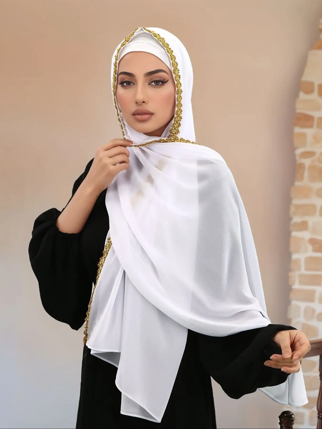 Women's Chiffon Headscarf Hat, Elegant Breathable Long Scarf, Fashion Sun Protection Jersey Hijab, Soft Comfortable All Season Wear, Turban Hijab