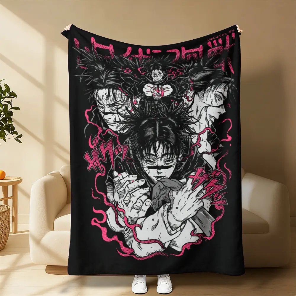 Jujutsu Kaisen Choso Blood Manipulator Printed Throw Blanket, Ultra Soft Lightweight Breathable Cozy Blanket, Stylish Bedroom Sofa Couch Decor, Perfect Summer Vibes Daily Blanket & Ideal Gift for JJK Anime Fans