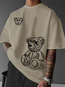 Men's 100% Pure Cotton Casual Short Sleeved T-shirt
