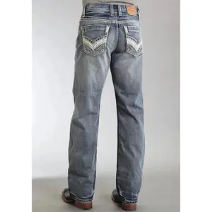 Stetson 1312 Relaxed Fit Jeans with Pieced Back Pocket (Light Wash) - Men's Bootcut Jeans (Closeout)