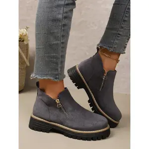 Women's Height Increasing Thick Sole Boots, Comfortable Casual Footwear for Daily Wear, Stylish Ladies Shoes for All Seasons, Cute Winter Boot