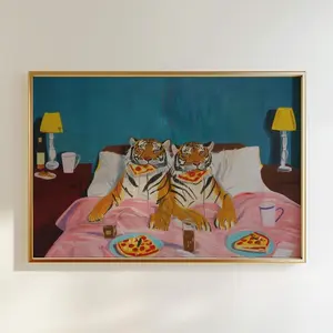 Wall Art Tiger Pizza Print: Dopamine Decor S