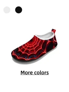 Cool Spider Web Pattern Style - Kids' Cartoon Spider Web Print Beach Water Shoes, Children's Day Gift, Essential for Beach Play, Non-Slip & Quick-Drying, Lightweight & Breathable
