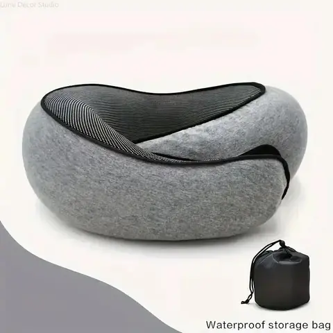 Women's U-Shaped Ergonomic Neck Rest Cushion - Orthopedic Memory Foam Support, Portable Mini Travel Accessory with Machine Washable Cover, Compact Roll-Up for Car, Airplane Use, Machine Wash