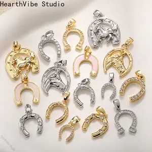 HearthVibe Studio Retro Horseshoe DIY Jewelry Accessory U-Shaped Pendant for Necklaces and Bracelets in Gold and Silver