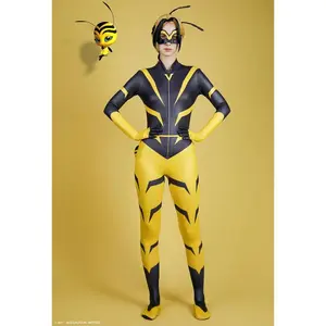 [Officially Licensed] Miraculous Vesperia Cosplay Costume Zoé Lee Black And Yellow Superhero Bodysuit