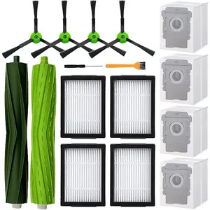 Replacement  for   E5 E6 E7 i2 i3 i3+i4 i4+ i5 i5+ i6 i6+ i7 i7+ i8 i8+/Plus i1 E i j Series Robot Vacuum,1 sets of multi-surface roller brushes 4 Vacuum bags 4 filters 4 side brushes
