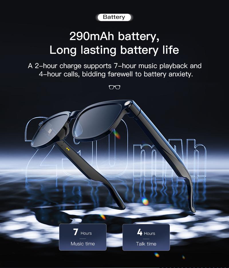 Smart AI Camera Glasses 8MP High-quality Photos Wearable Bluetooth Video Music WiFi Camera Translation AI Voice, button touch adjustment Sunglasses