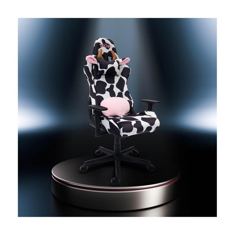 Techni Sport Cow Print Memory Foam AdjustablePC Gaming Chair