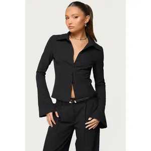 Pinstripe Tailored Button Up Shirt