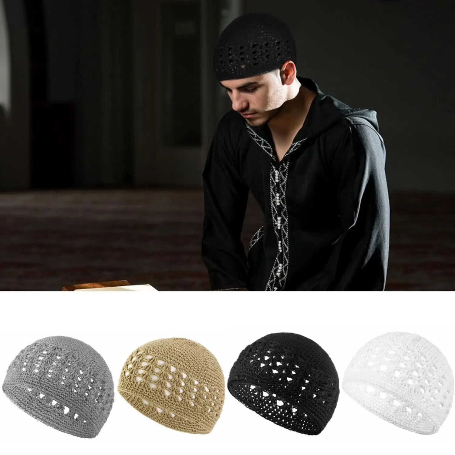 4 Pcs Stretchy Solid Color Knitted Crochet Beanie Skull Caps - Breathable Sports & Outdoor Head Covers for Men, Women, Breathable Head Cover