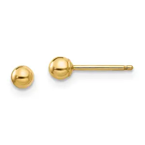 14k Madi K Polished 3mm Ball Post Earrings (0.17 grams)