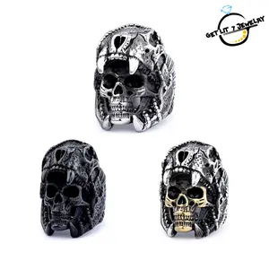 New Hip-Hop Retro Bold Large Skull-shaped Ring | Retro Style | Punk Style | Hip-Hop Style | Holiday Gift | Fashion Accessory | Trendy Accessory | Party Jewelry | Birthday Gift |