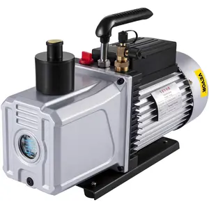 【Summervibes】VEVOR Vacuum Pump 12CFM 1 HP Single Stage Air Conditioning Vacuum Pump 110V 5PA Ultimate Vacuum Refrigerant HVAC Air Tool Rotary Vane Vacuum Pump for Automobile Vacuum Evacuation (1-Stage, 12CFM)