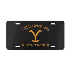 Yellowstone Dutton Ranch License Plate, 12"x6" Aluminum, Y Logo Vanity Car Tag, Ideal Gift for Yellowstone TV Show Fans