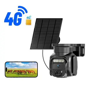 4G LTE Solar Security Camera Wireless Outdoor, No WiFi Needed, Built-In SIM with Unlimited Data, 2K HD Color Night Vision, PIR Motion Detection Alerts, 355° Pan Tilt, Two-Way Talk, Solar Powered, Weatherproof, Cloud & SD Storage, Family Share