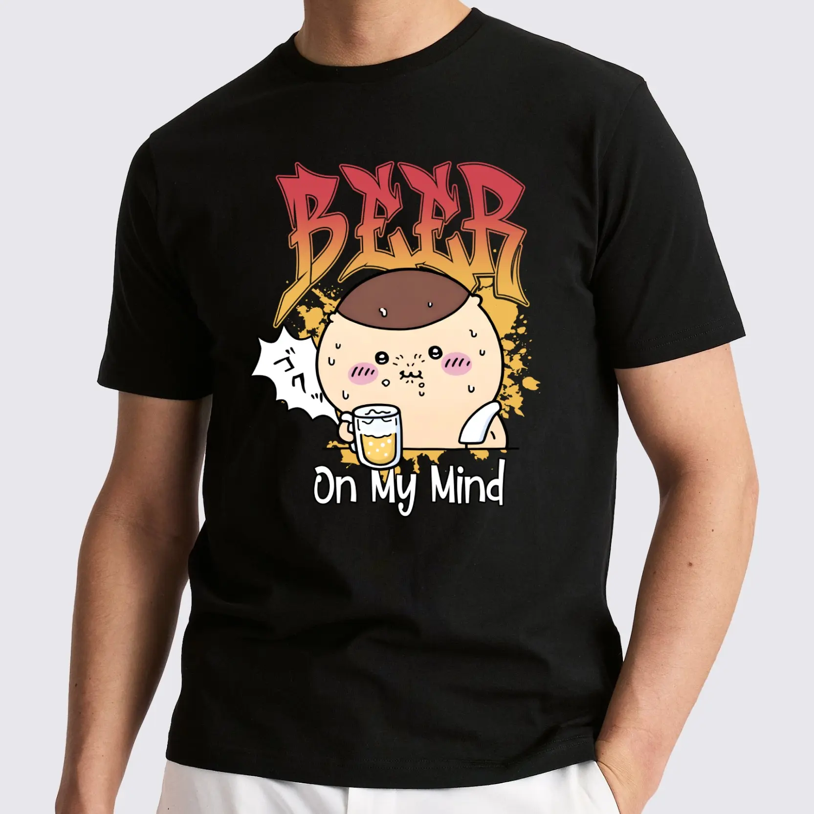 Funny Drinking Shirt, Cute Japanese Anime Manga Inspired Shirt, Unisex Shirt, Birthday gift for Men Women