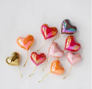 Handmade Ceramic Heart Balloon Magnet or Brooch Colorful Home Decor Unique Artistic Touch Playful Vibrant Element Versatile for Magnetic and Brooch Uses Perfect Gift Idea