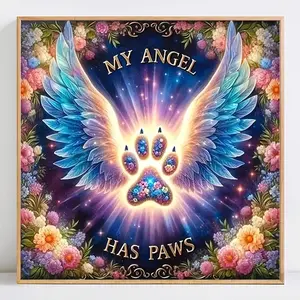 Angel Wing Pattern DIY Diamond Arts Colorful Painting Kit without Frame, DIY 5D Diamond Arts Colorful Painting Kit, Wall Art Decor for Home, Diamond Painting Kits