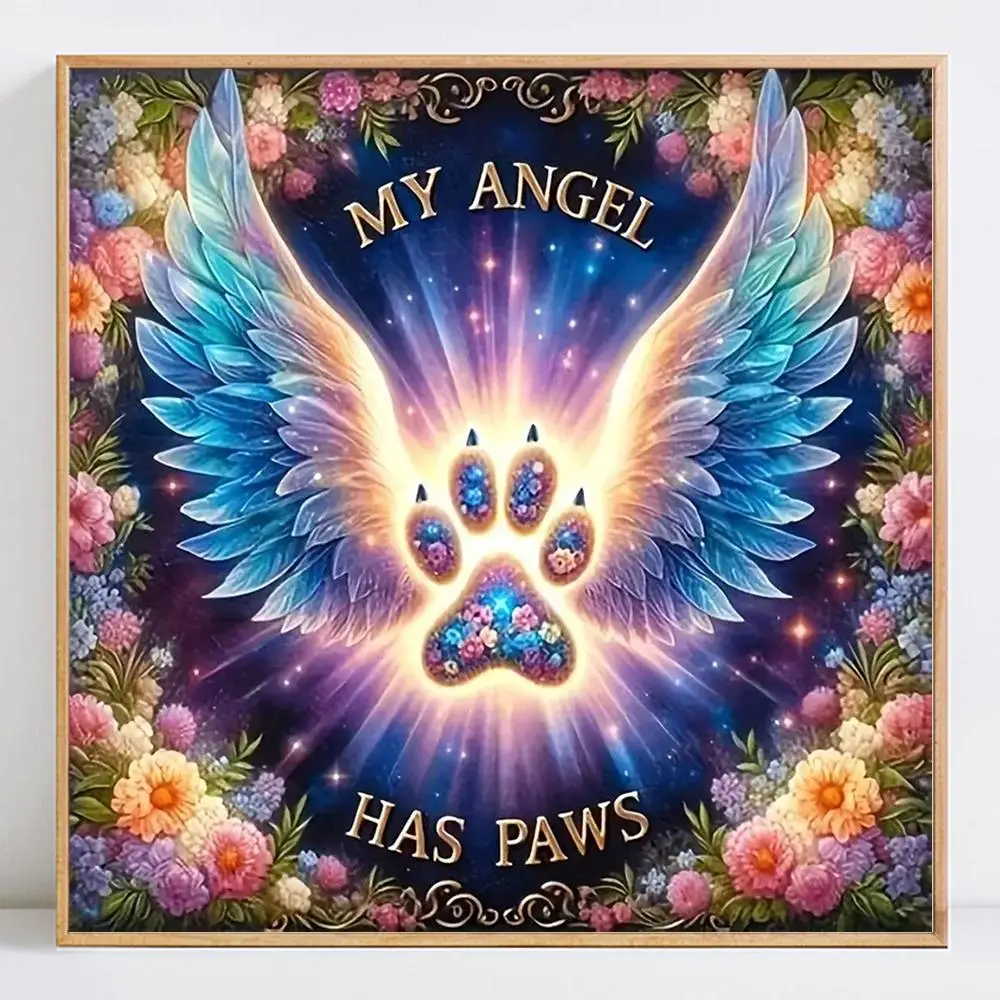 Angel Wing Pattern DIY Diamond Arts Colorful Painting Kit without Frame, DIY 5D Diamond Arts Colorful Painting Kit, Wall Art Decor for Home