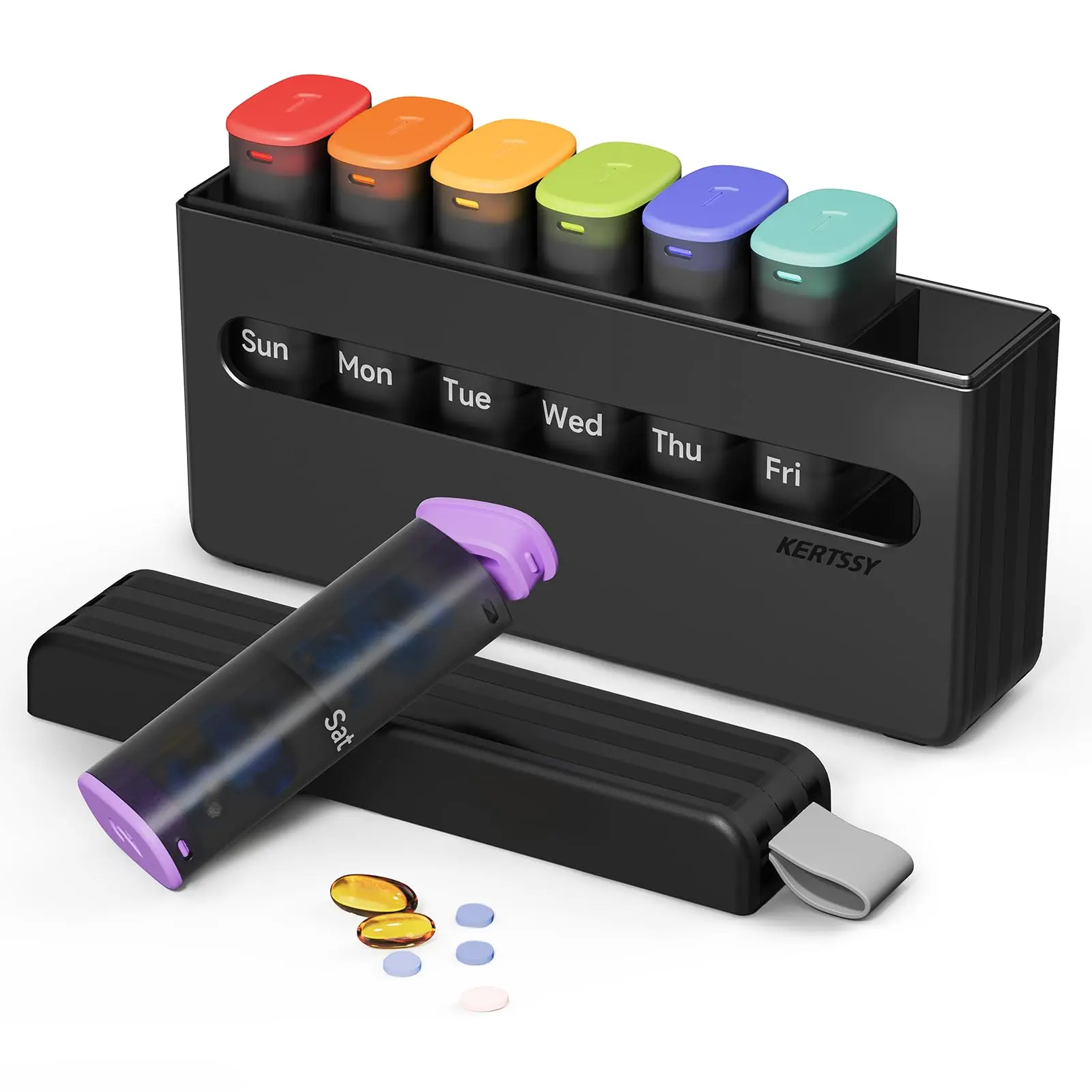 Weekly Pill Organizer 2 Times a Day - Am Pm Pill Box 7 Day, Large Twice Medicine Pill Case for Daily Medication, Vitamins, Fish Oils, Supplements Portable Week Pill Holder Container