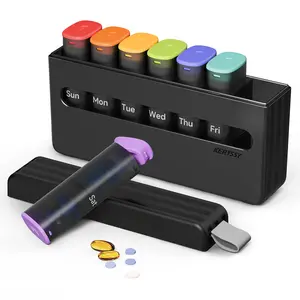 Weekly Pill Organizer 2 Times a Day - Am Pm Pill Box 7 Day, Large Twice Medicine Pill Case for Daily Medication, Vitamins, Fish Oils, Supplements Portable Week Pill Holder Container