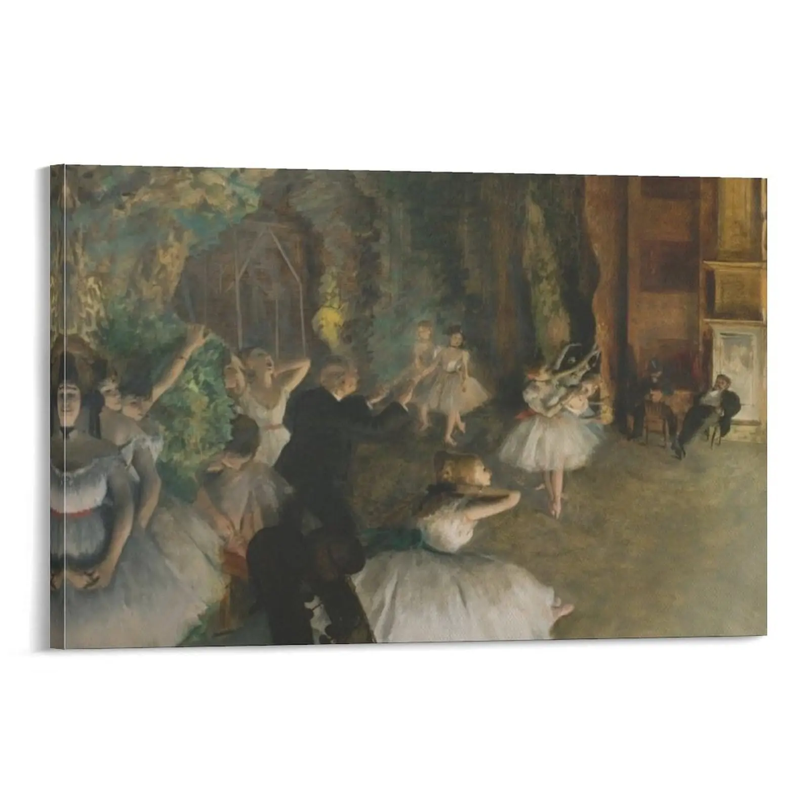 Edgar Degas-The Rehearsal of The Ballet Onstage Posters Canvas Poster Bedroom Decor Sports Landscape Office Room Decor Gift Frames Ornaments Decoration Photo Wall Artistic Print Hanging