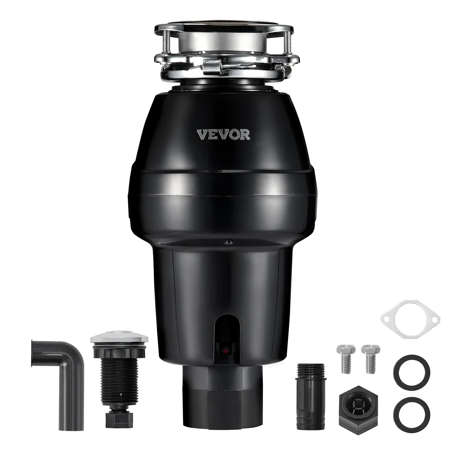 VEVOR 3/4 HP Continuous Feed Garbage Disposal, 3260RPM Kitchen Food Waste Disposer, 3-Bolt Mount Grinding System, Sound Reduction, Power Cord, Splash Guard for Kitchen Sinks, All Seasons