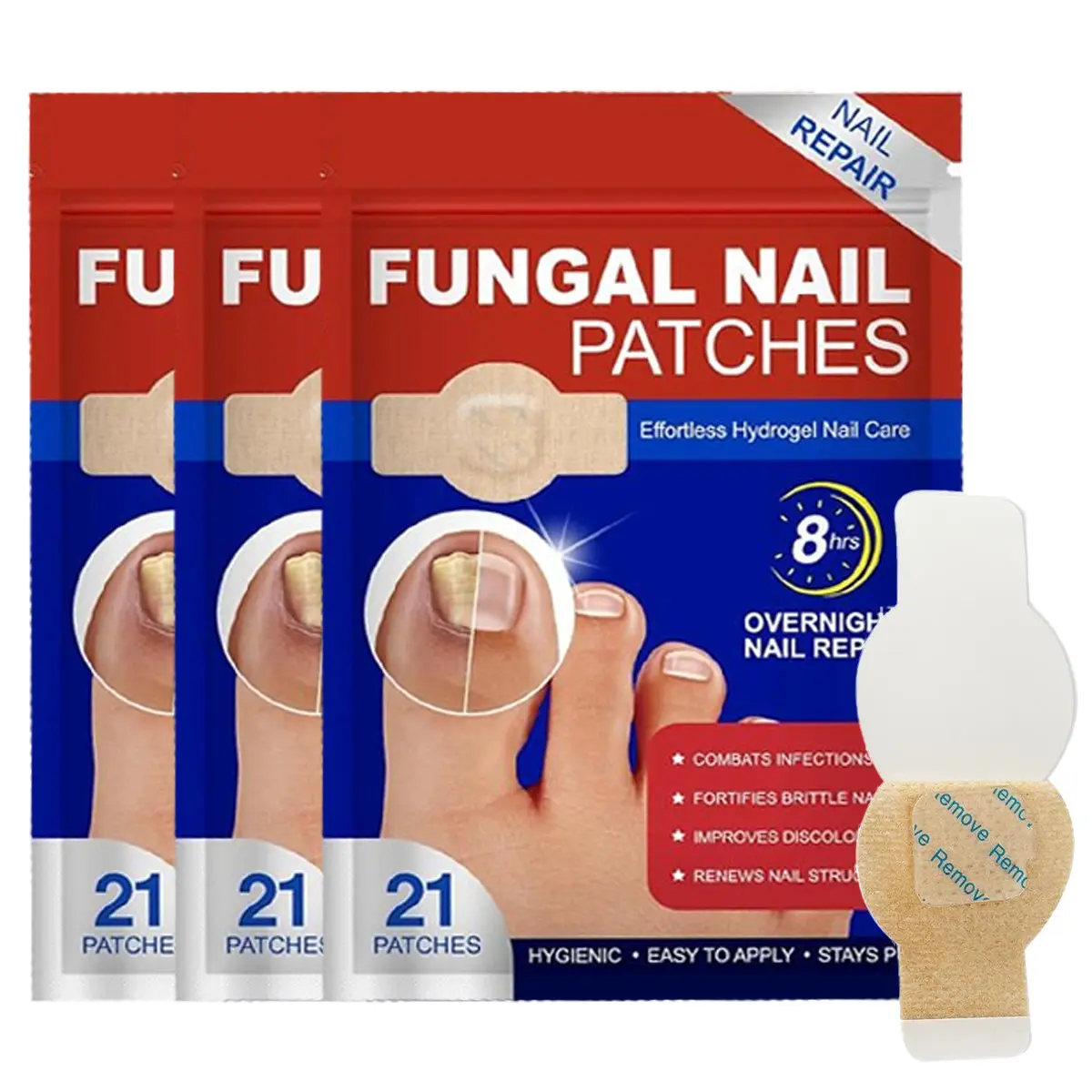 Nail Repair Patches 63/42/21Pcs, 21Pcs/Bag Nail Care Kit for Weak & Cracked Nails, Nail Protector for Improving Appearance of Damaged & Discolored Nails