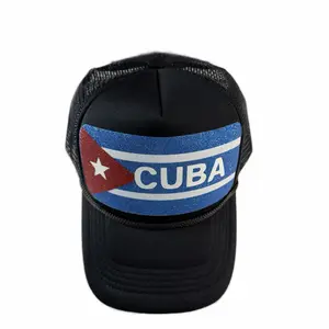 Gorra Cuba Escarchada Lumínica Edición Premium with Glittery Cuba Flag Design and Breathable Mesh Back