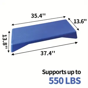 Sports Season Promotion Blue Versatile Aerobics Step Platform - Premium Height-Adjustable Fitness Stepper Trainer with Smooth Sliding Lifting Pad for Intense Workouts