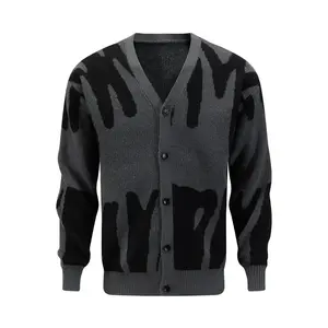 Men's Solid V-Neck Sweater Cardigan 100% Polyester Soft Warm Winter Knit Cardigan Casual Formal Fall Winter Apparel Easy Care Hand Dry Clean Only Classic Minimalist Design Perfect for Layering Office Everyday Wear Knitwear Menswear sweaters