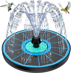 Solar Fountain Cyan Flower, Upgrade 3.5W Solar Bird Bath Fountains, Solar  Water Fountain with 7 Nozzles, 4 Fixed Pipes for Hummingbirds, Bird Bath, Garden, Pool, and Pond