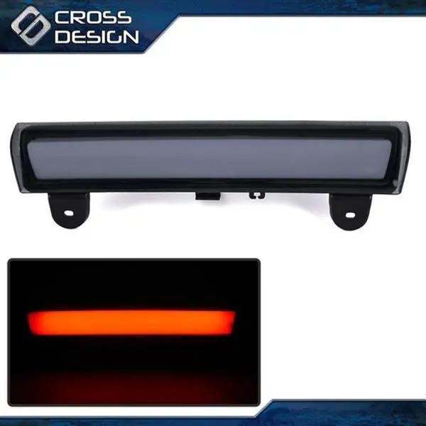 CROSSDESIGN Smoked LED Third Brake Light with Tail Light Tint - Carbon Black, Factory Plug-In, Brake Signal, OEM Approved Materials, Liftgate Model Rear Doors Only, Fit for 00-06 Chevy Tahoe, 00-06 GMC Yukon XL 1500 2500, GM2890107, Car Lighting, Car Exte