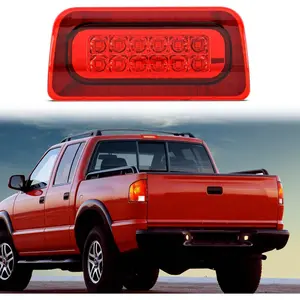Third Brake Light Tail High Mount 3rd Stop Lights Red Lens Compatible with Chevy S10 and GMC Sonoma 1994-2003 Isuzu Hombre 1996-2000 Truck Rear Center Cab Lamp