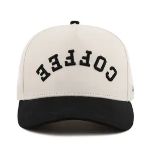 Pre-Order: Coffee Upside Down A-Frame Snapback Hat (Off-White / Black)