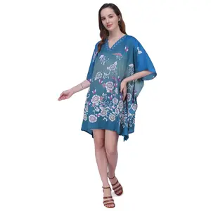 Miss Lavish London Women's Kaftan Teal, Regular to Plus Size