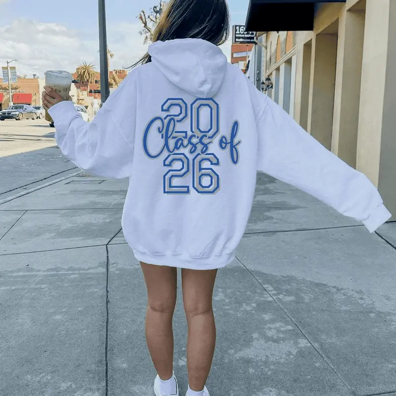 Class of 2026 Senior 2026 Hoodie Class Shirt High School Senior Hoodie Back To School Tee of Classic Zip-Up Hoodied Hood Hoodied Trendy Cotton Sweaters