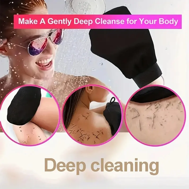 1/2/3pcs Hammam Bath Scrub Glove Exfoliating Body Scrubber Exfoliating Tool Facial Tan Massage Glove Exfoliator Glove Bath Shower Wash Exfoliating Gloves