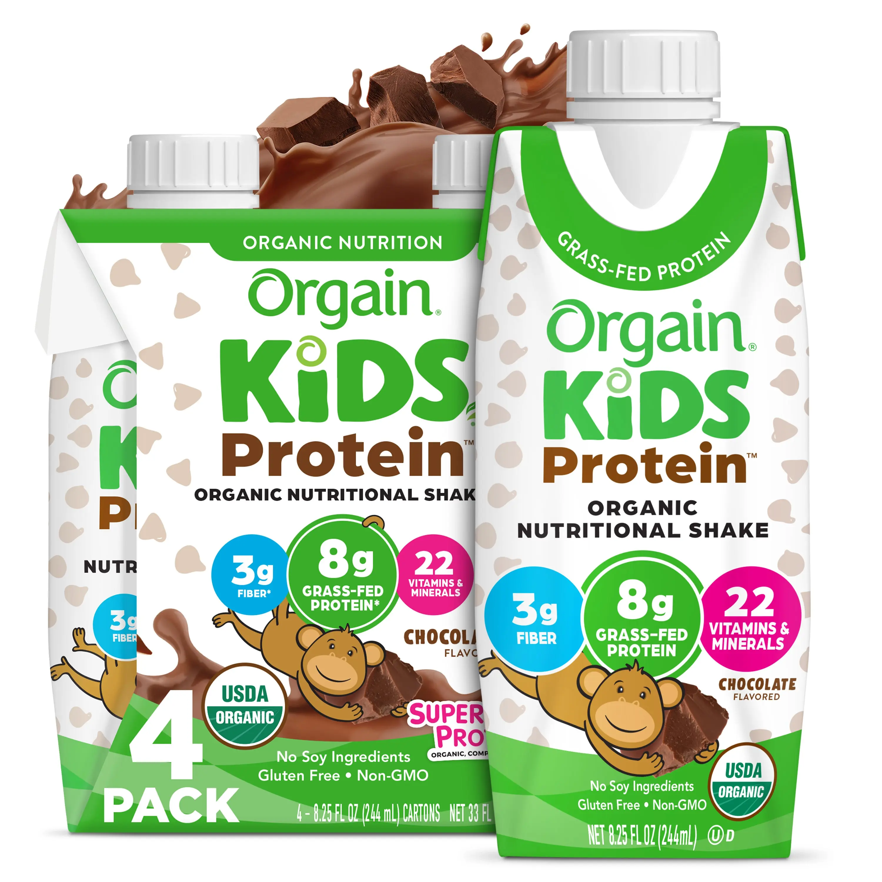 Kids Protein Organic Nutrition Shake - Chocolate 4-PACK