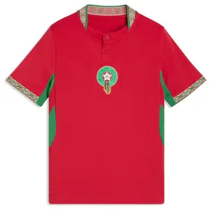 Morocco Atlas Lions Soccer Jersey 2026 Home Away FRMF Red Green Amazigh Pattern Men Women Fan Shirt Loose Casual Streetwear Sport Fall Winter Spring World Cup Tee